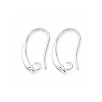 Sterling silver plated ear wires with loop detail on a white background