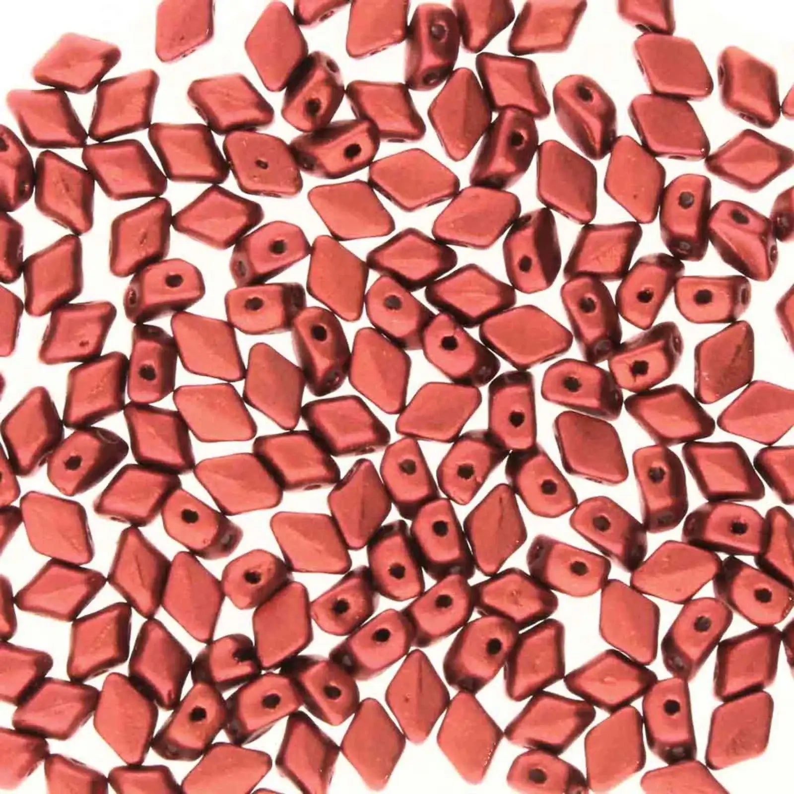 Mini Gemduo Beads, Crystal Bronze Fire Red