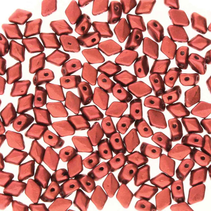 Mini Gemduo Beads, Crystal Bronze Fire Red