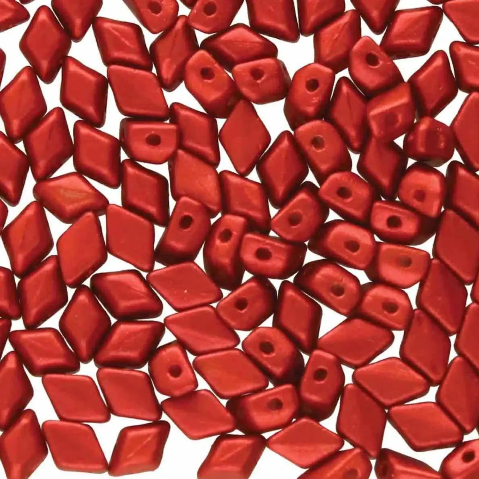 Mini Gemduo Beads, Chalk Lava Red
