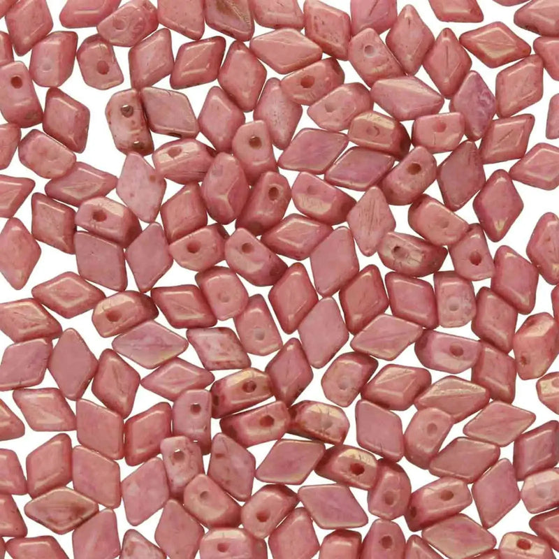 Mini Gemduo Beads, Chalk Red Terracotta