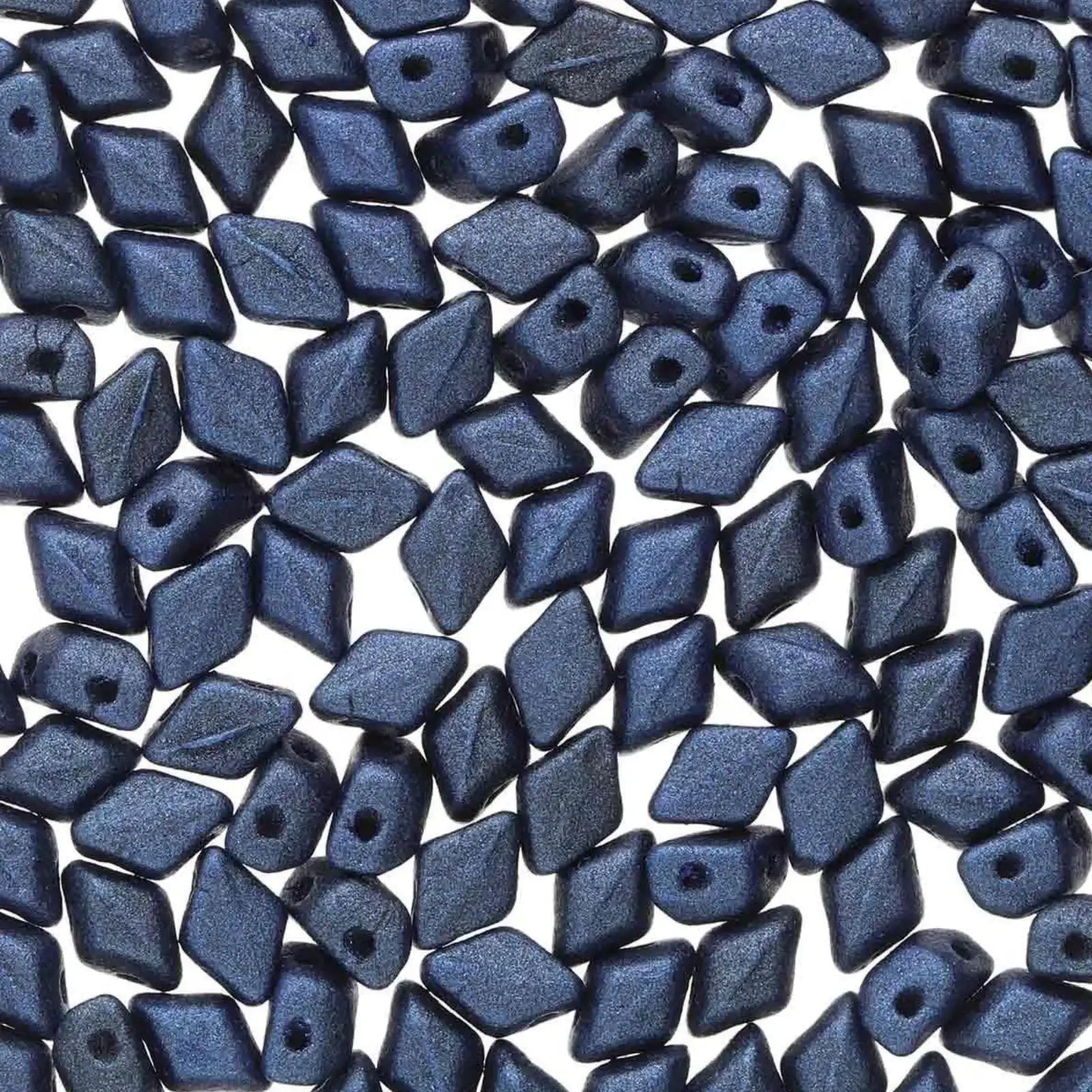 Mini Gemduo Beads, Metallic Suede Blue