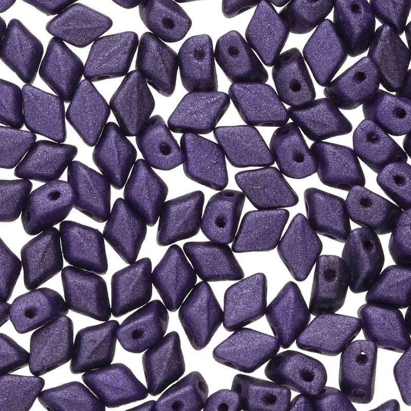 Mini Gemduo Beads, Metallic Suede Purple