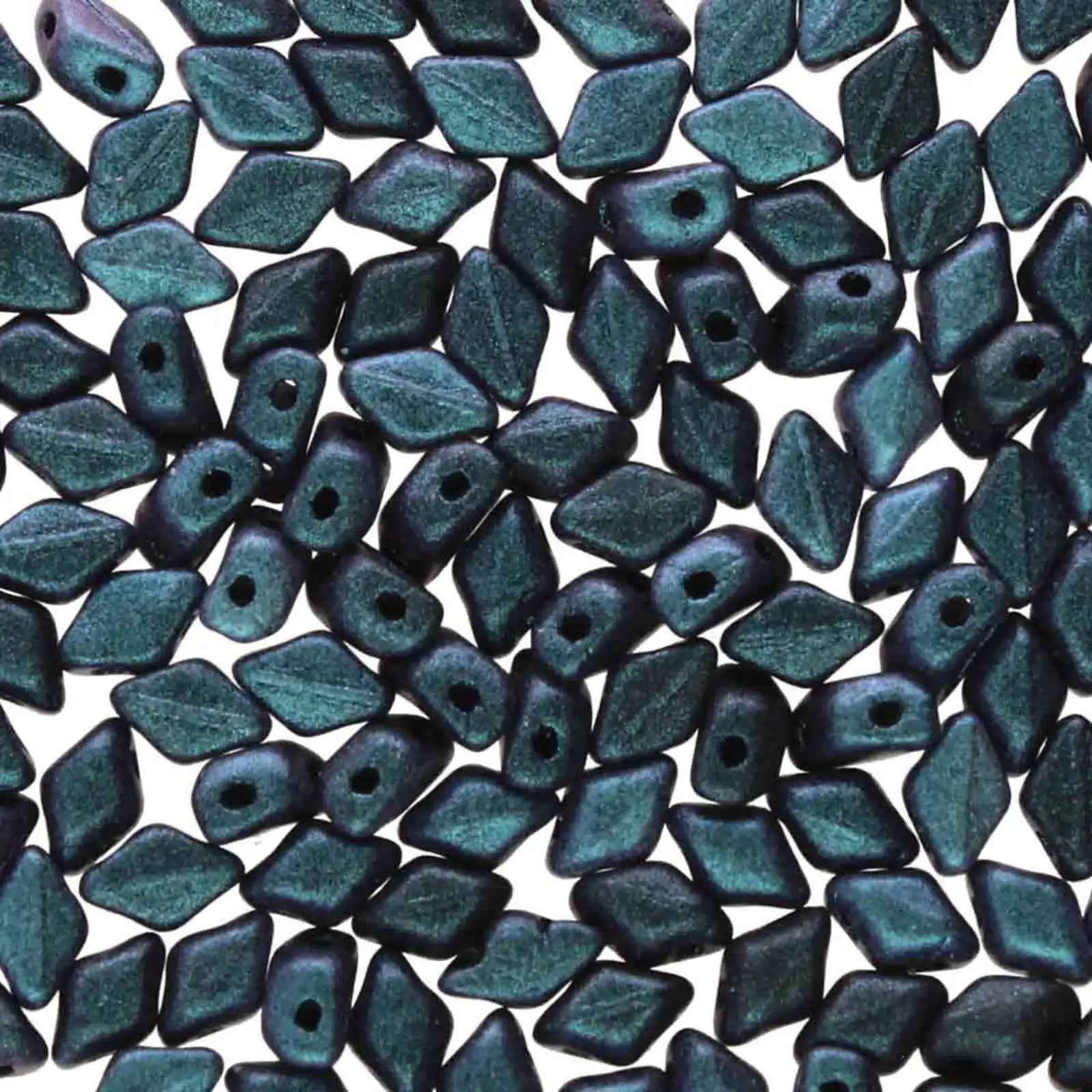 Mini Gemduo Beads, Polychrome Chameleon Emerald