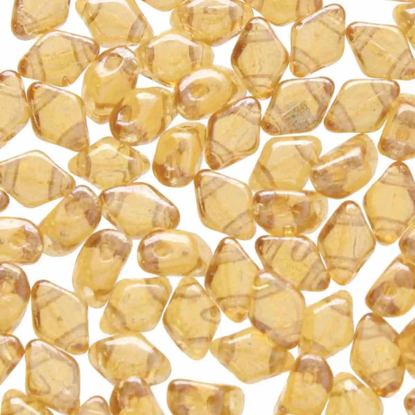 Mini Gemduo Beads, Topaz White Luster