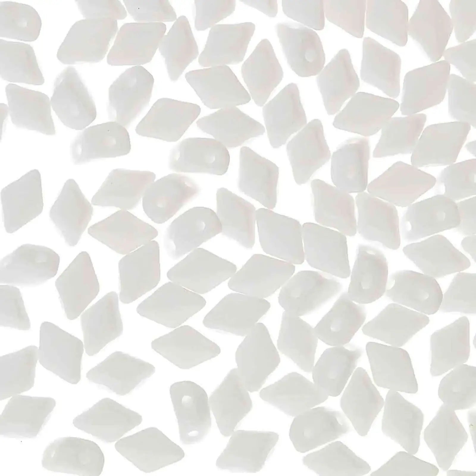 Mini Gemduo Beads, White Chalk