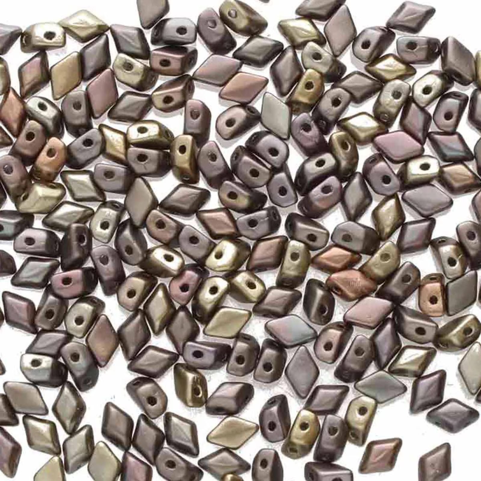 Mini Gemduos Beads, Crystal Grey Rainbow