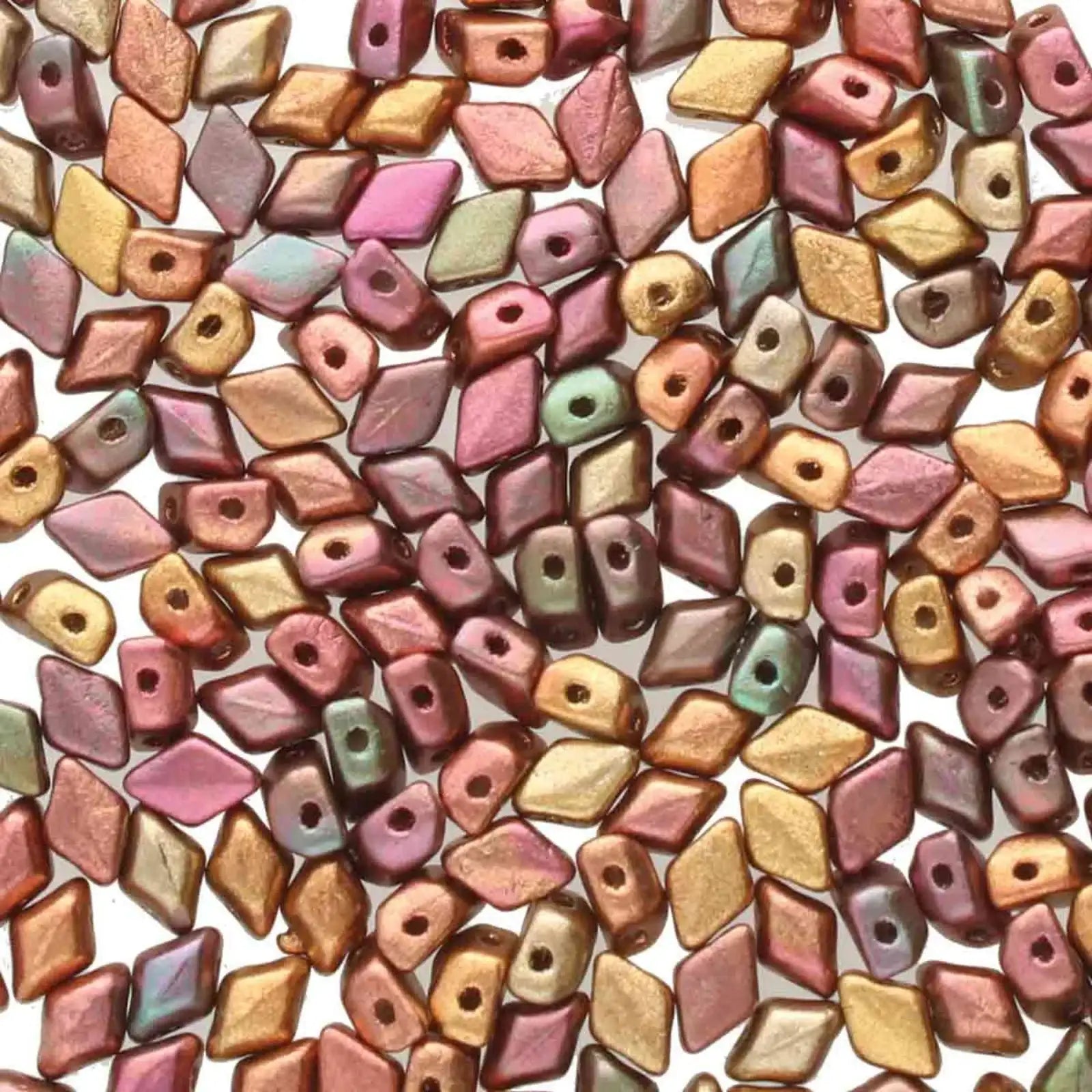 Mini Gemduos Beads, Crystal Orange Rainbow