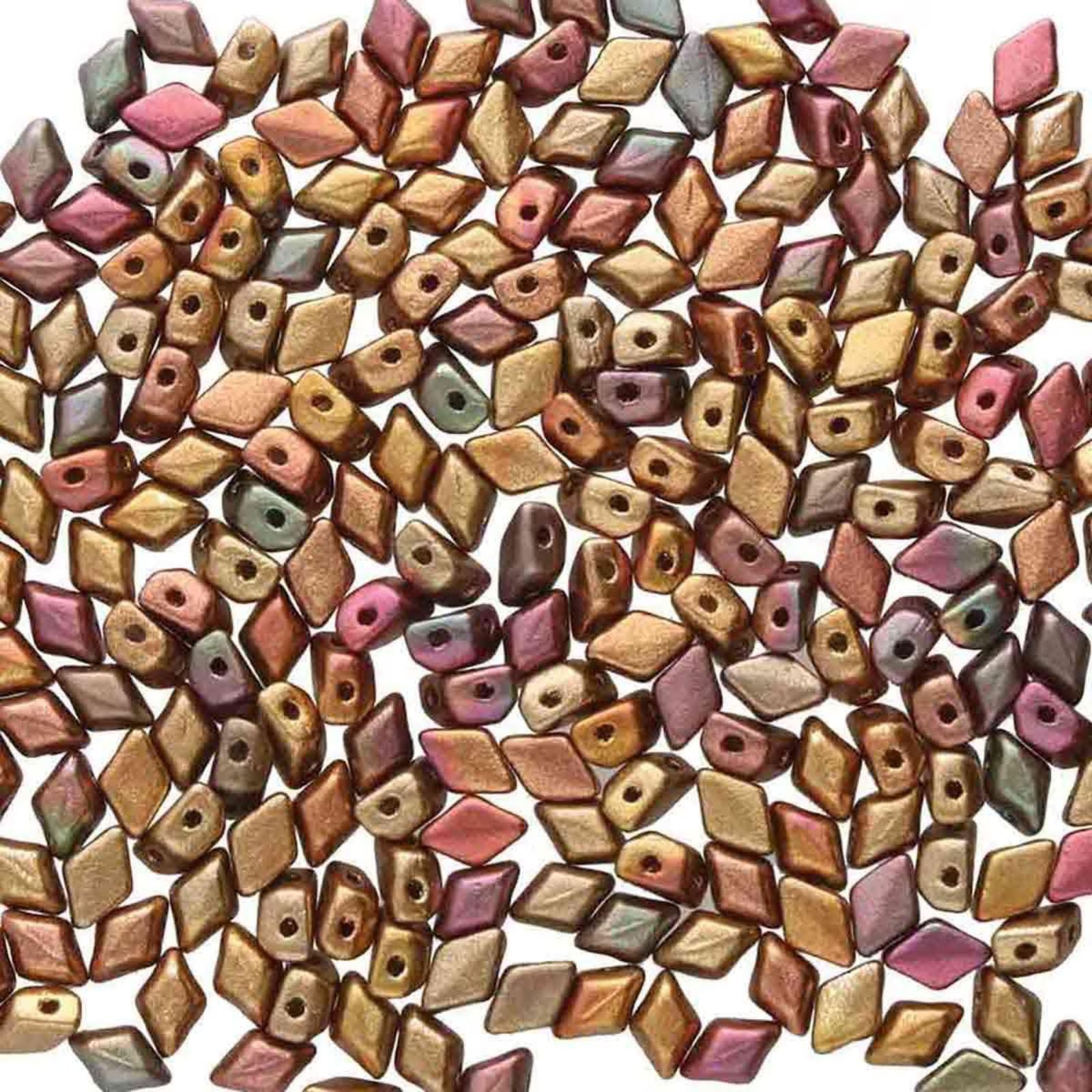 Mini Gemduos Beads, Crystal Violet Rainbow