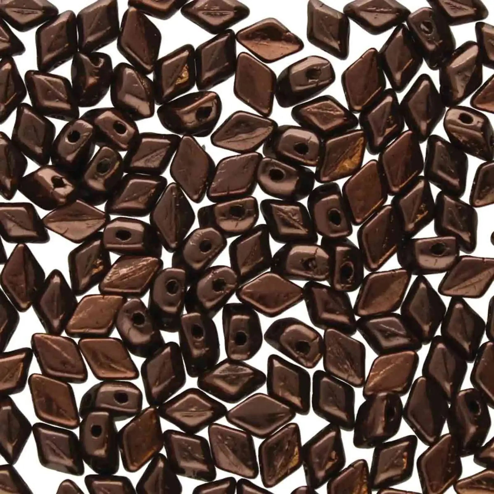 Mini Gemduos Beads, Jet Bronze