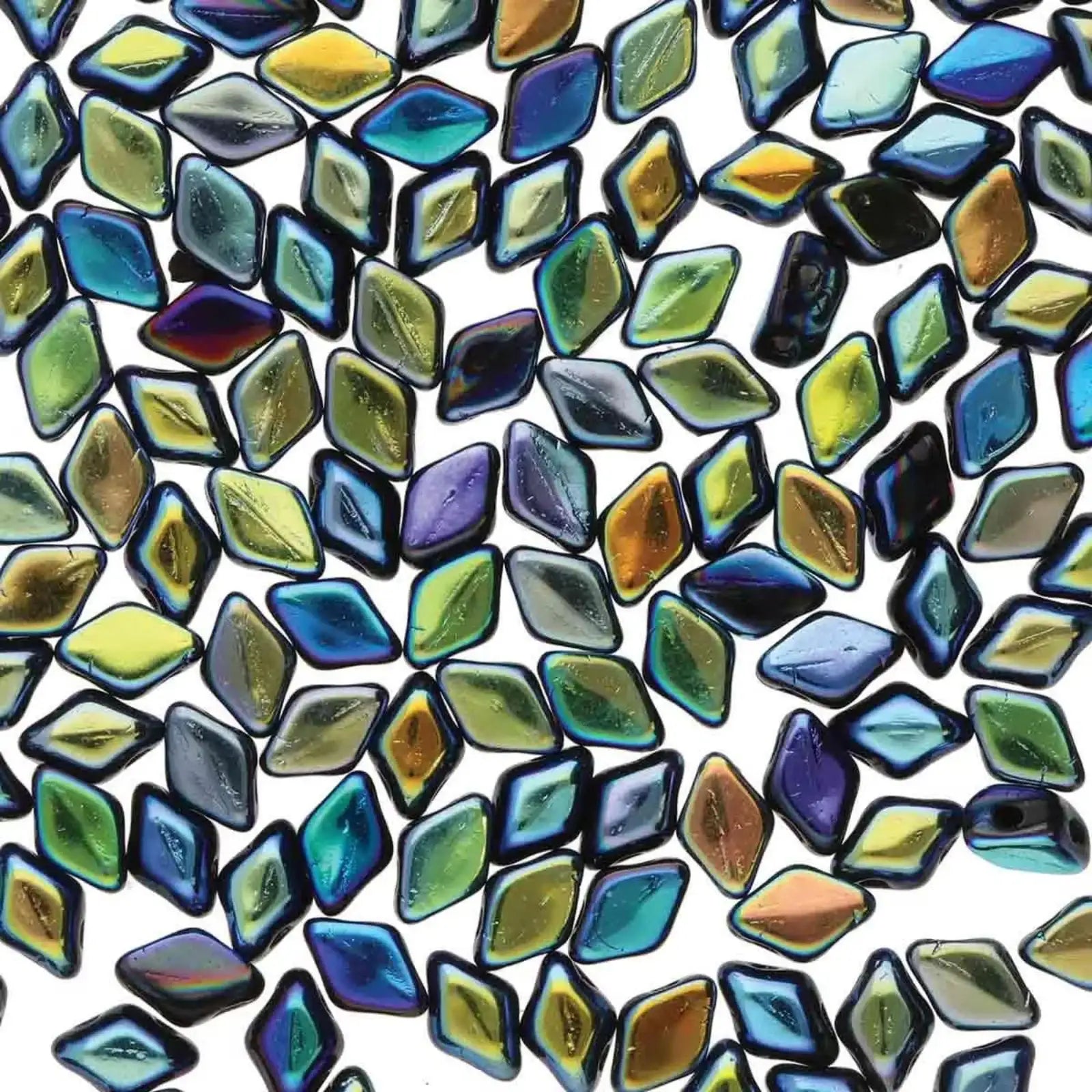 Mini Gemduos Beads, Jet Full AB