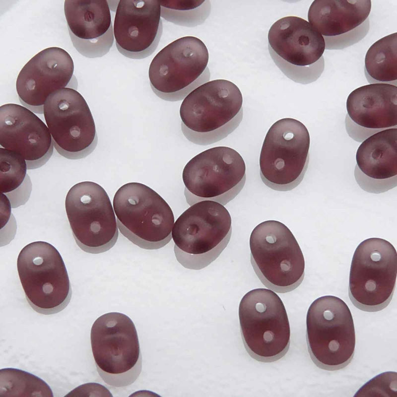 Miniduo Beads, Amethyst Matte