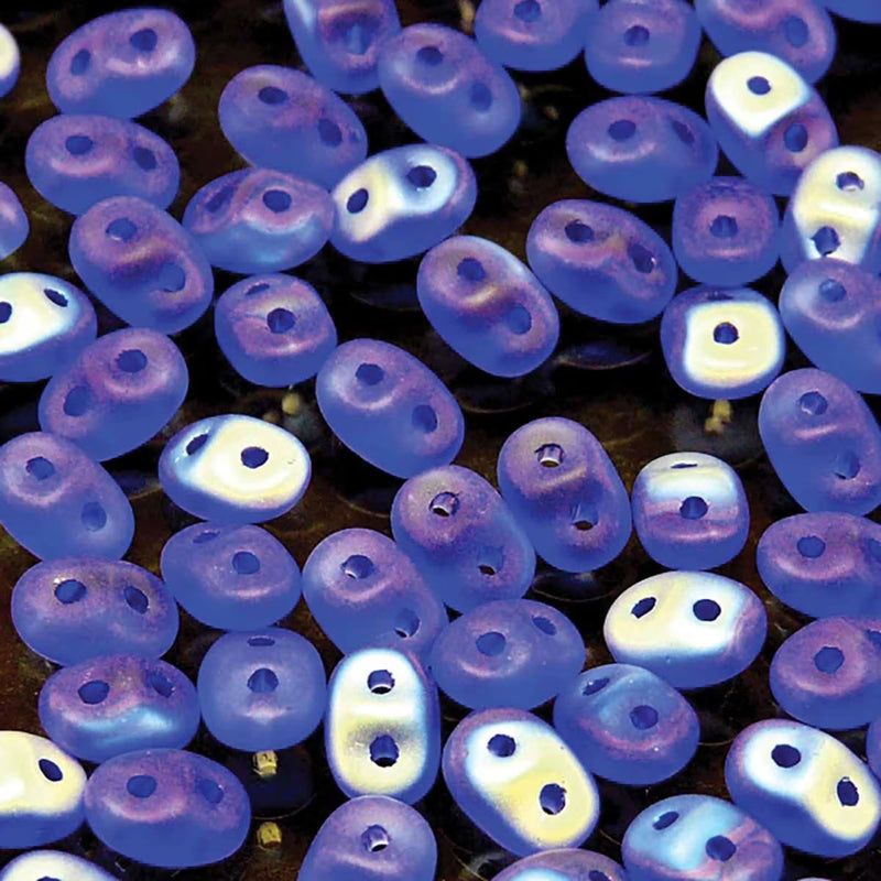Miniduo Beads, Aqua Vitrail Matte