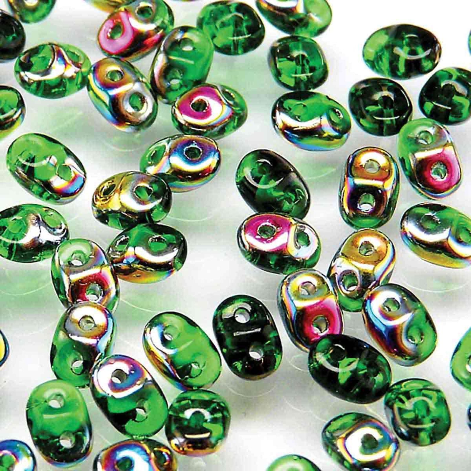 Miniduo Beads, Chrysolite Vitrail
