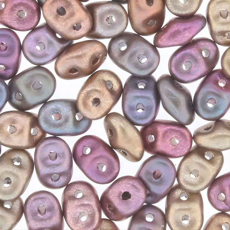 Miniduo Beads, Crystal Violet Rainbow