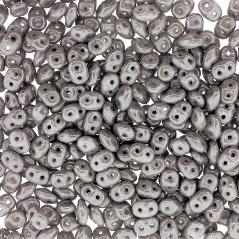 Miniduo Beads, Chalk Jet Luster