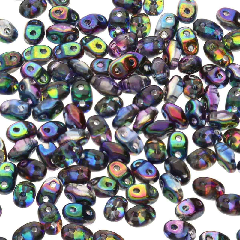 Miniduo Beads, Crystal Magic Blue Pink