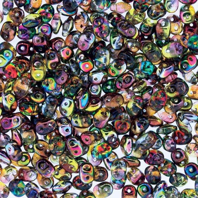 Miniduo Beads, Crystal Magic Orange Grey