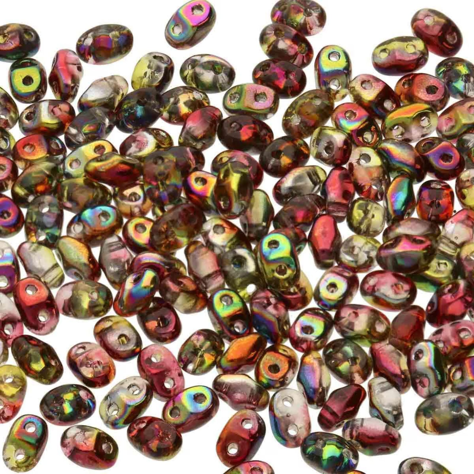 Miniduo Beads, Crystal Magic Red Yellow