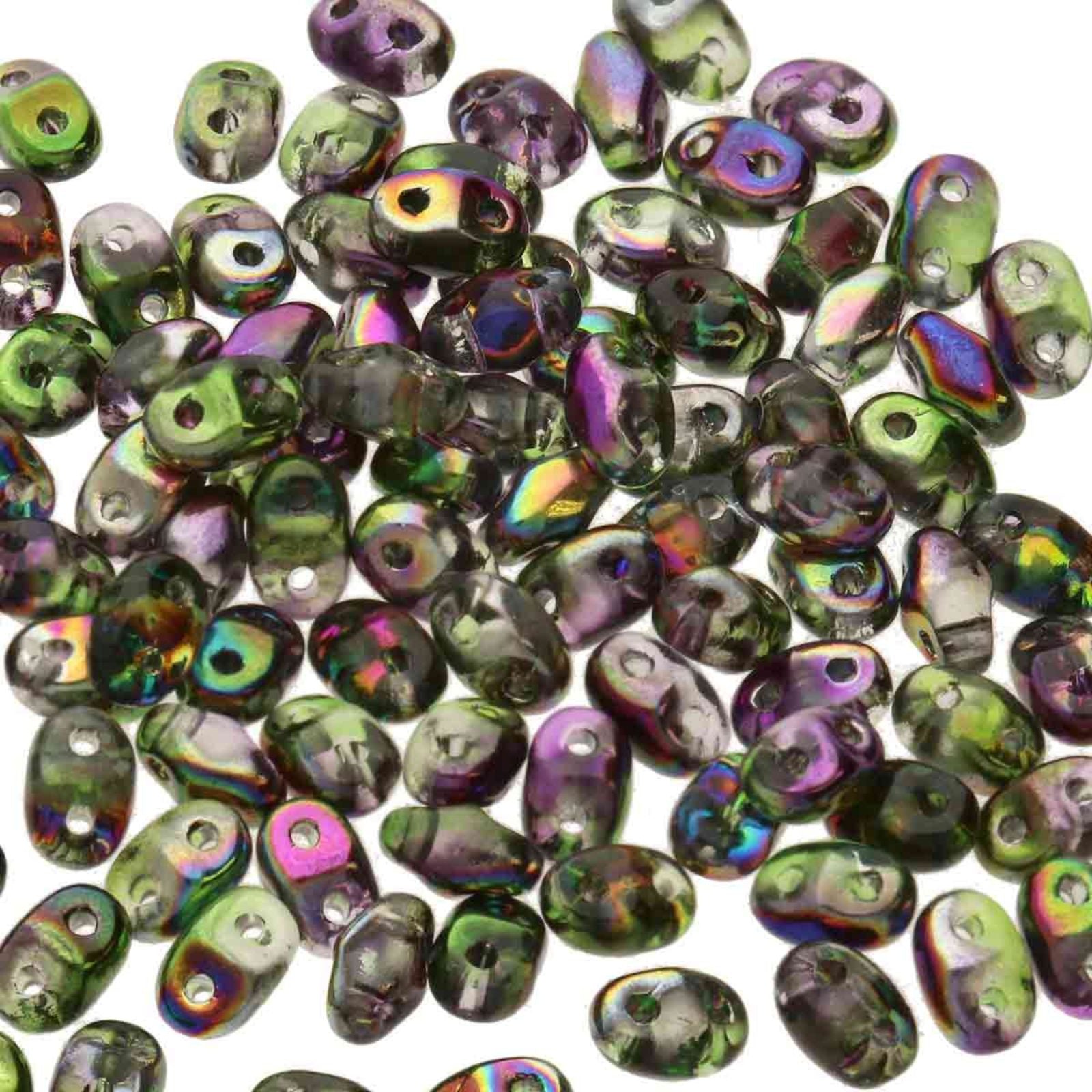 Miniduo Beads, Crystal Magic Violet Green