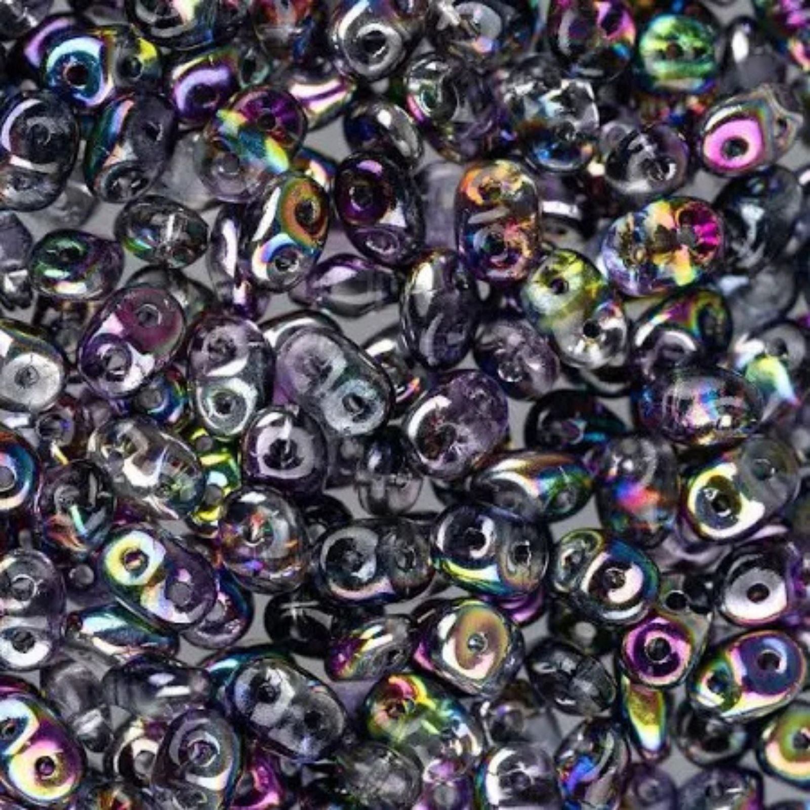 Miniduo Beads, Crystal Magic Violet Grey