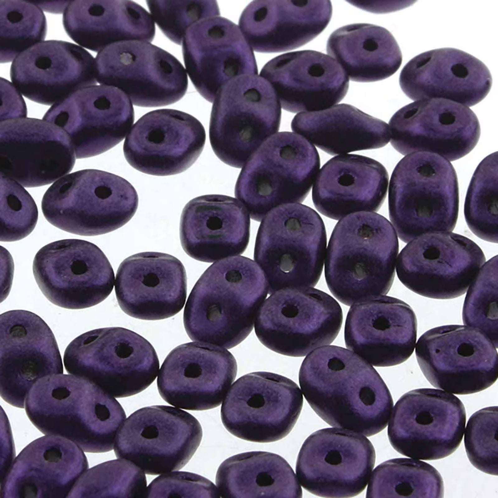 Miniduo Beads, Metallic Suede Purple