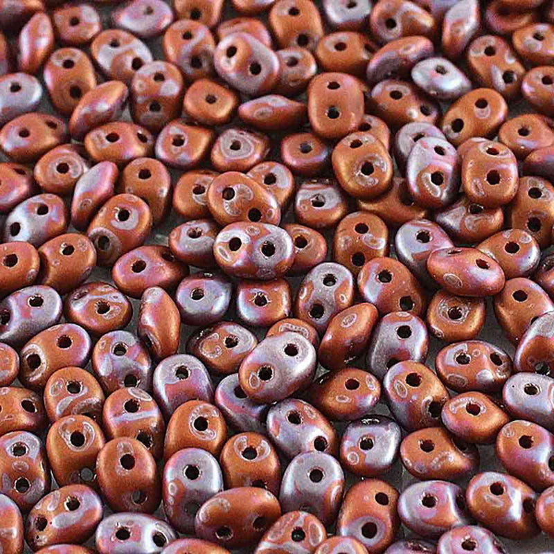 Miniduo Beads, Nebula Chocolate Matte