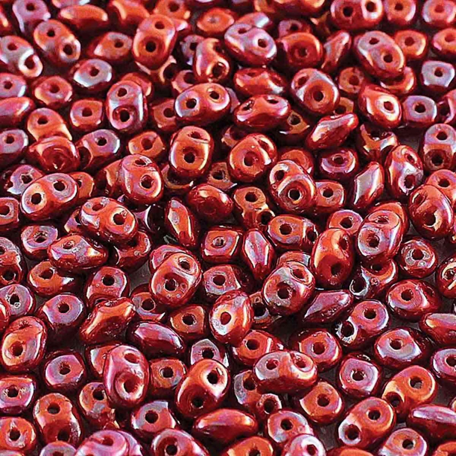 Miniduo Beads, Nebula Coral Red