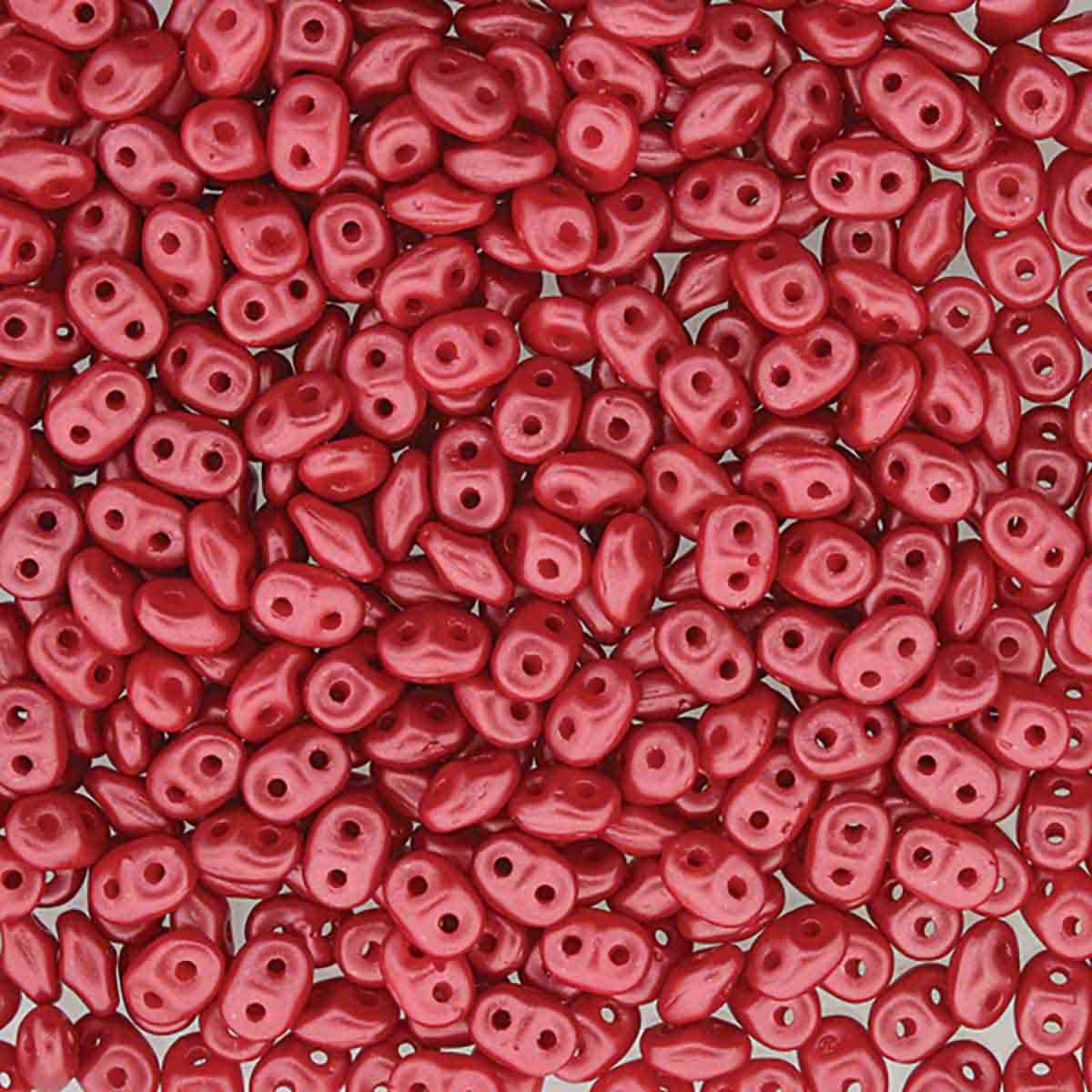 Miniduo Beads, Pastel Dark Coral