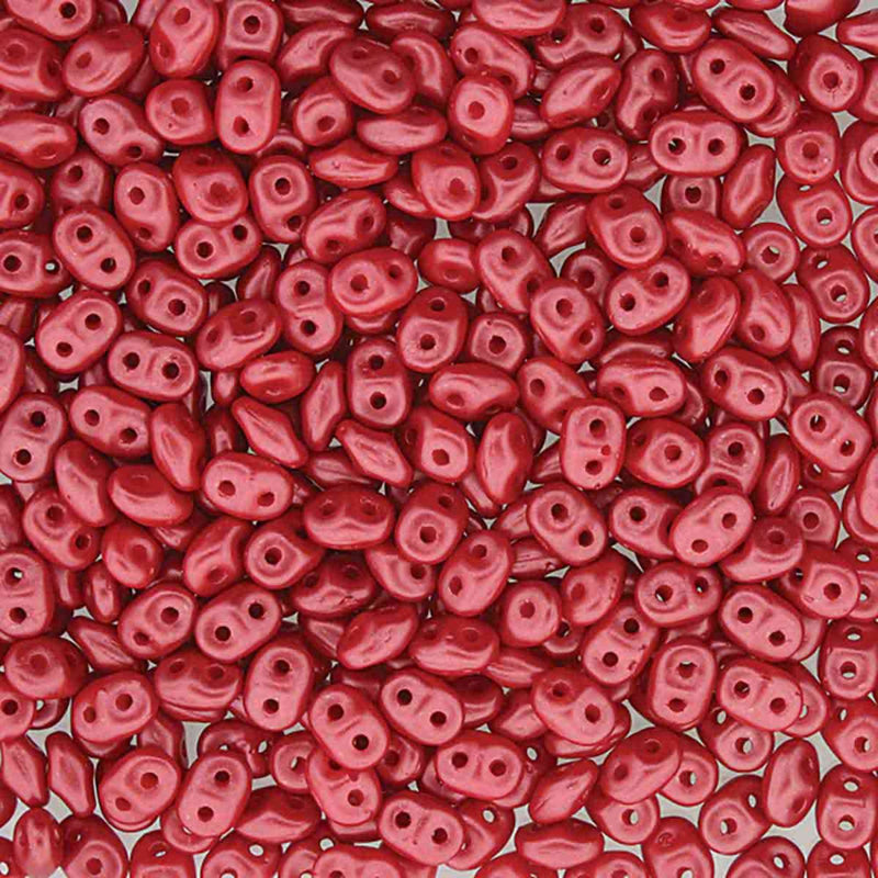 Miniduo Beads, Pastel Dark Coral