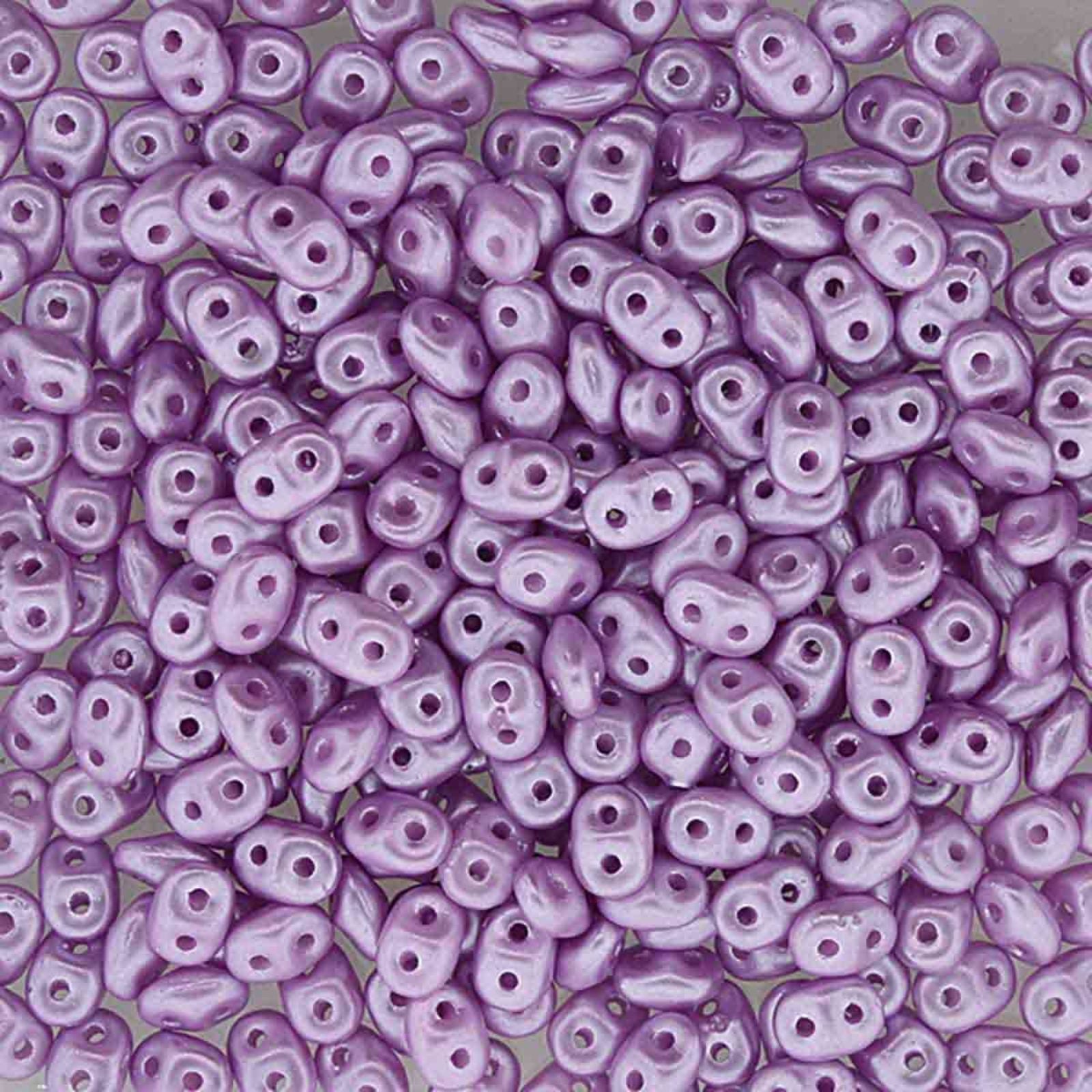 Miniduo Beads, Pastel Light Rose