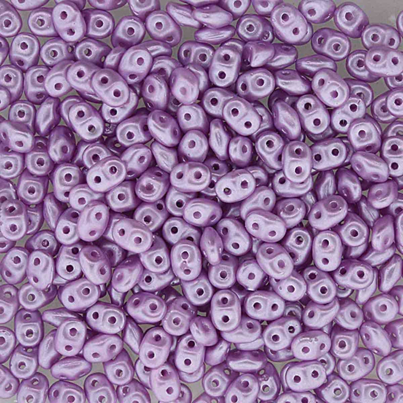 Miniduo Beads, Pastel Light Rose