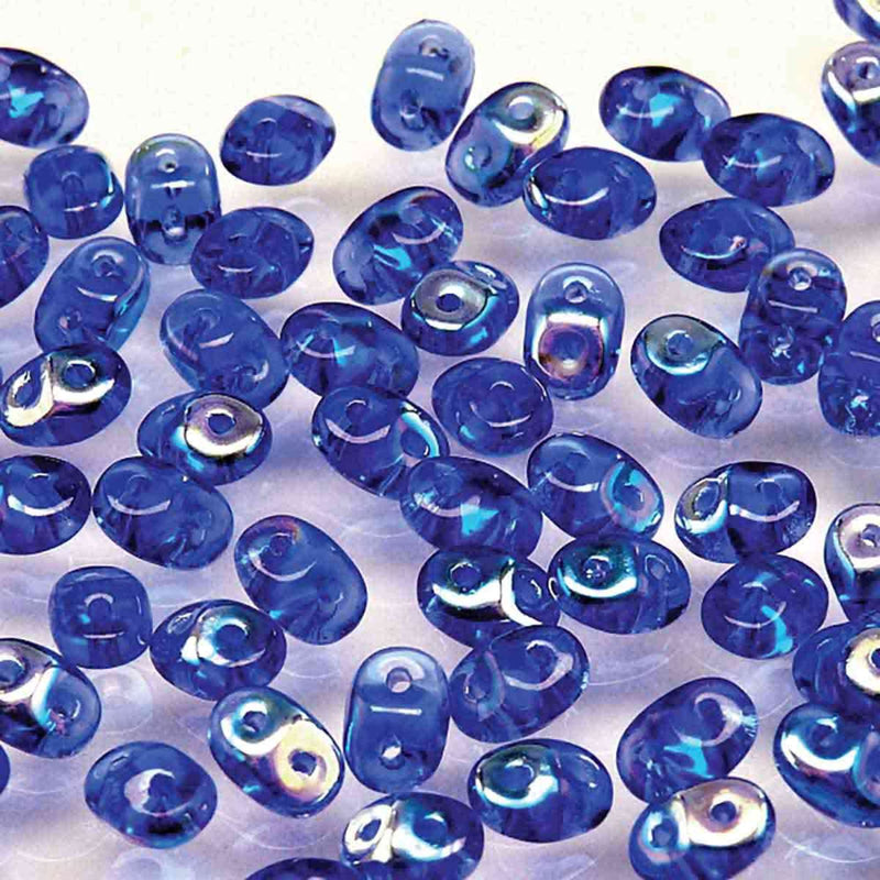Miniduo Beads, Sapphire AB