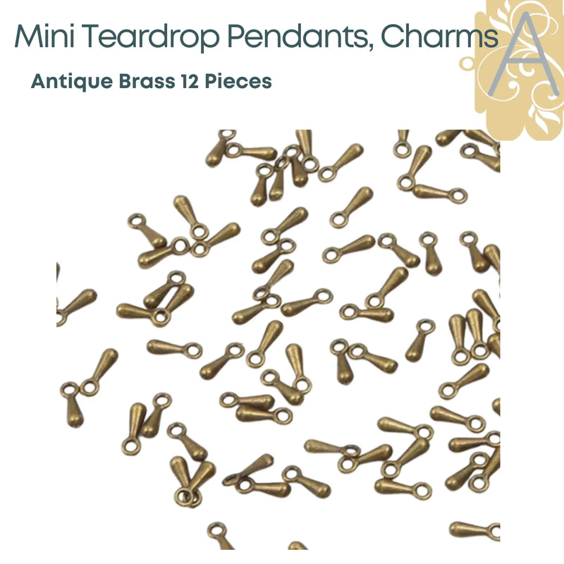 Mini Teardrop Pendants, Dangles or Charms (12 Pieces) - The Argus Collection