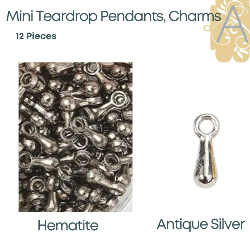 Mini Teardrop Pendants, Dangles or Charms (12 Pieces) - The Argus Collection