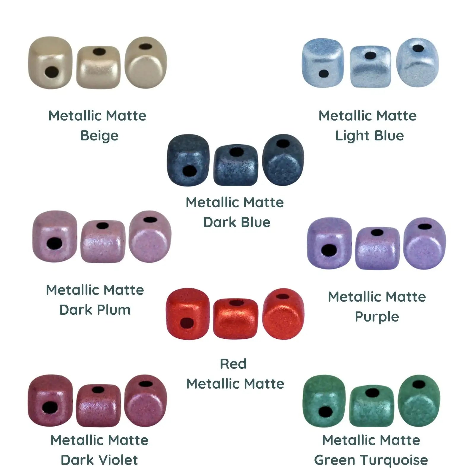 Minos Beads par Puca, Metallic Matte 5g or 20g