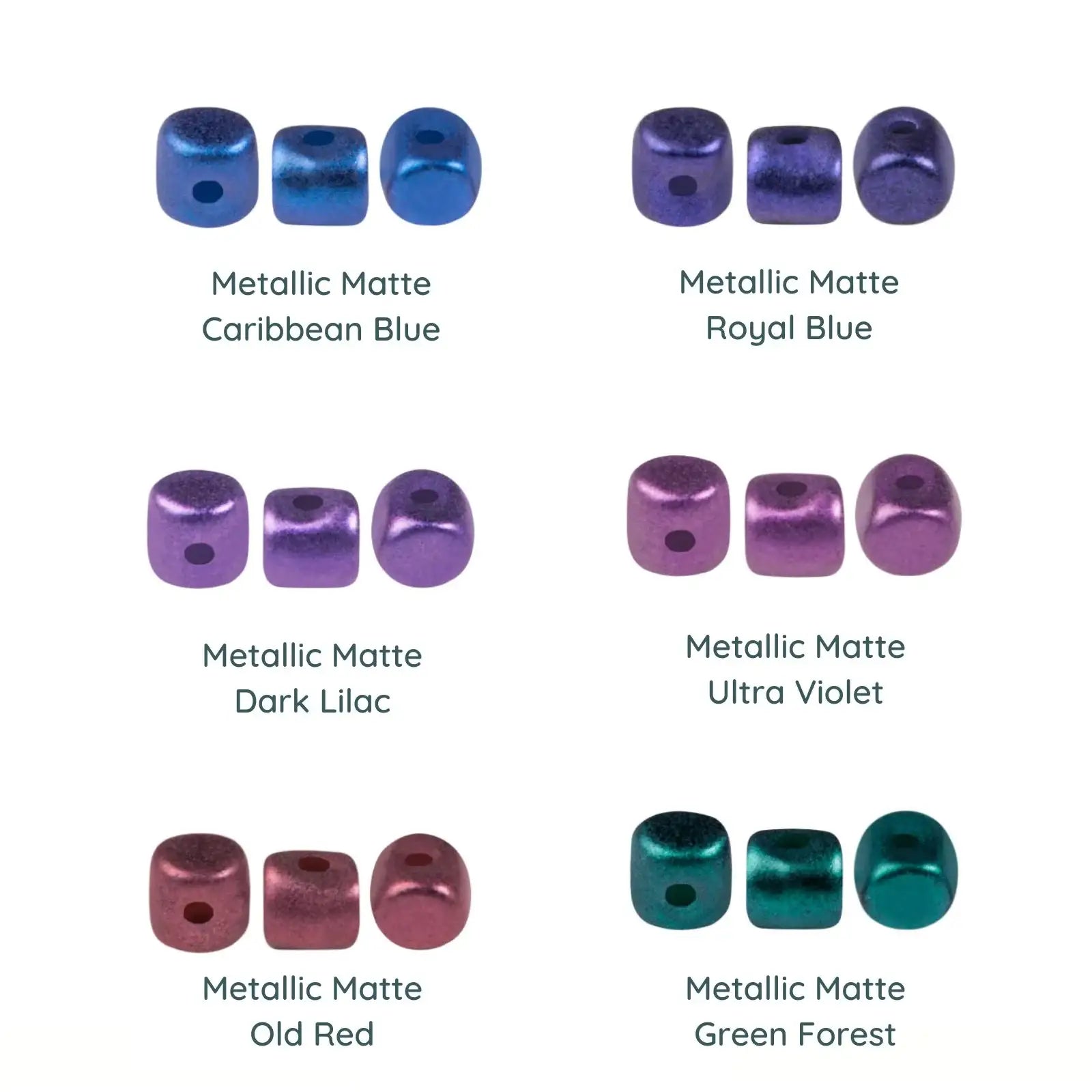 Minos Beads par Puca, New Metallic Matte, 5g or 20g - The Argus Collection