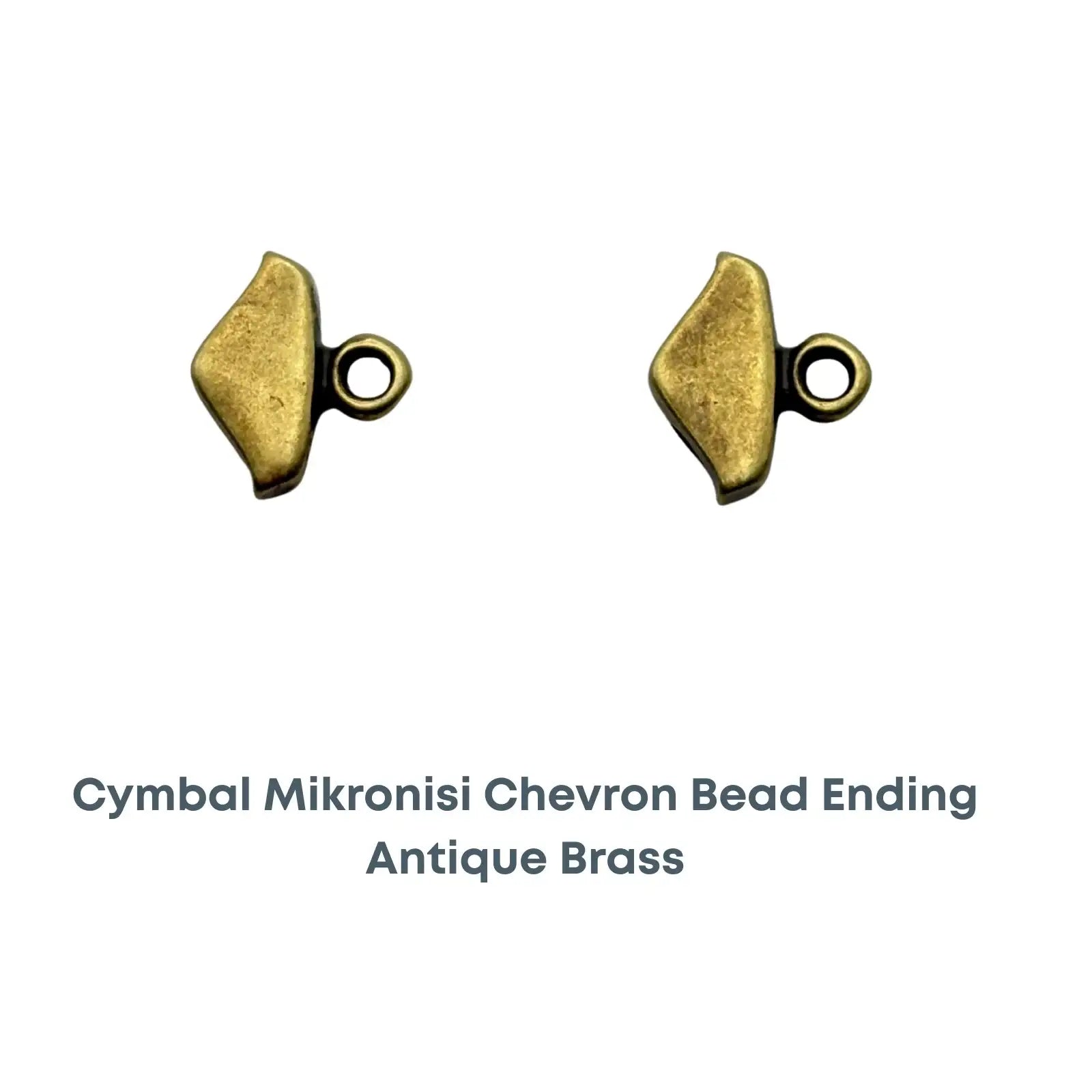 Cymbal Mikronisi, Chevron Bead Ending or Connector, 2 Pcs. - The Argus Collection