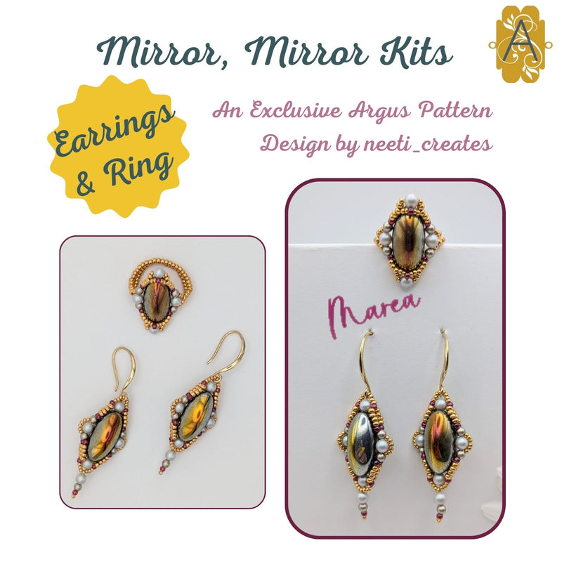 Mirror, Mirror Earrings & Ring Bead Kit by neeti_creates - The Argus Collection