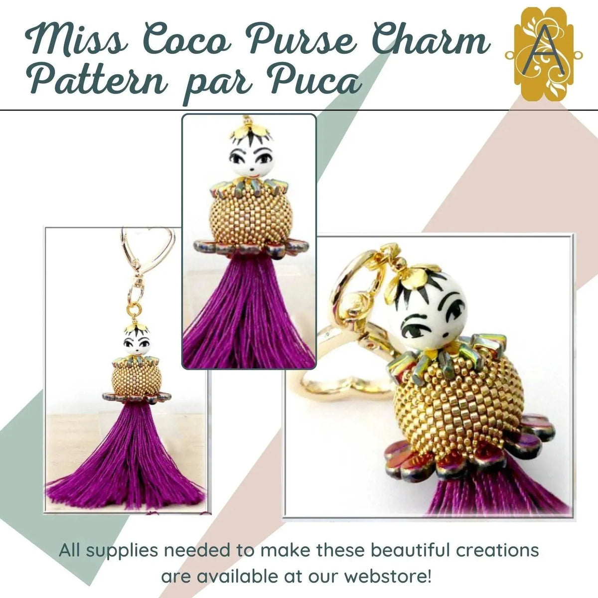 Miss Coco Purse Charm or Ornament Pattern par Puca - The Argus Collection