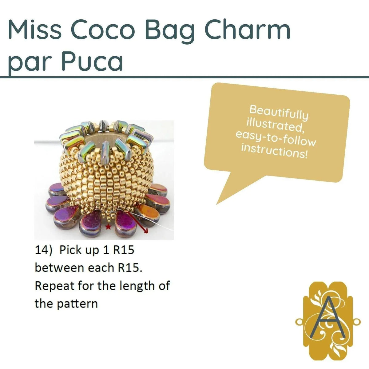 Miss Coco Purse Charm or Ornament Pattern par Puca - The Argus Collection