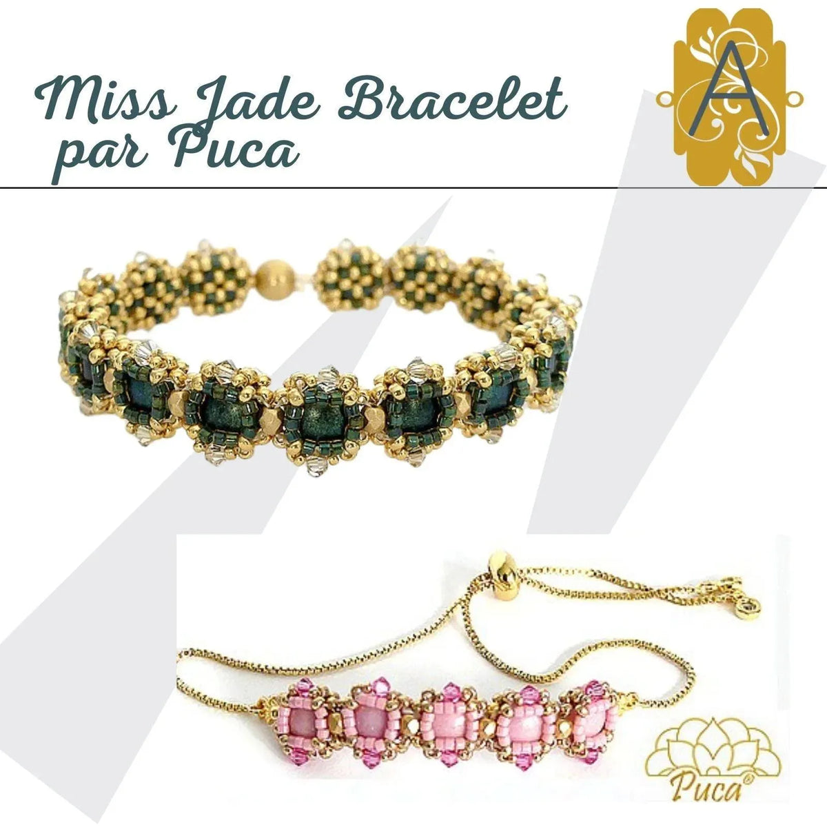 Miss Jade Bracelet Pattern par Puca - The Argus Collection