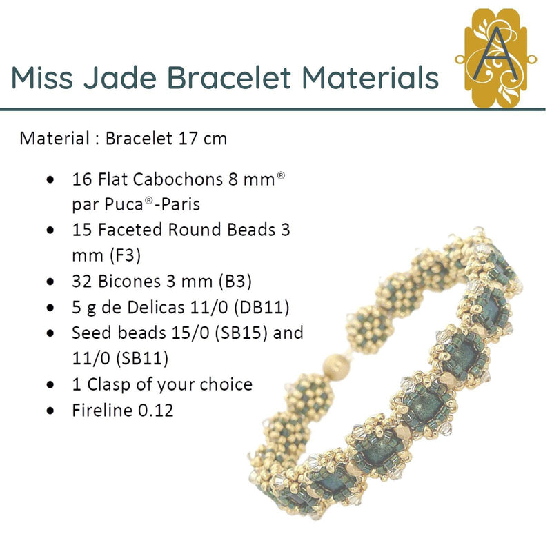 Miss Jade Bracelet Pattern par Puca - The Argus Collection