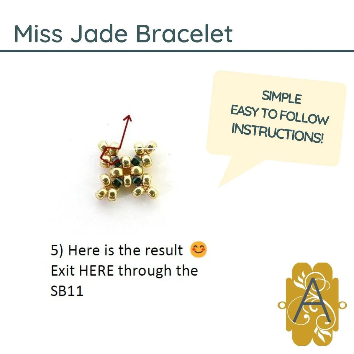 Miss Jade Bracelet Pattern par Puca - The Argus Collection