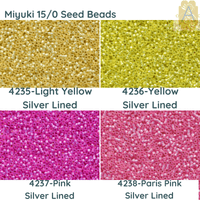 15/0 Miyuki Round Seed Beads, 8.2g 15-4235, 15-4236, 15-4237, 15-4238 - The Argus Collection