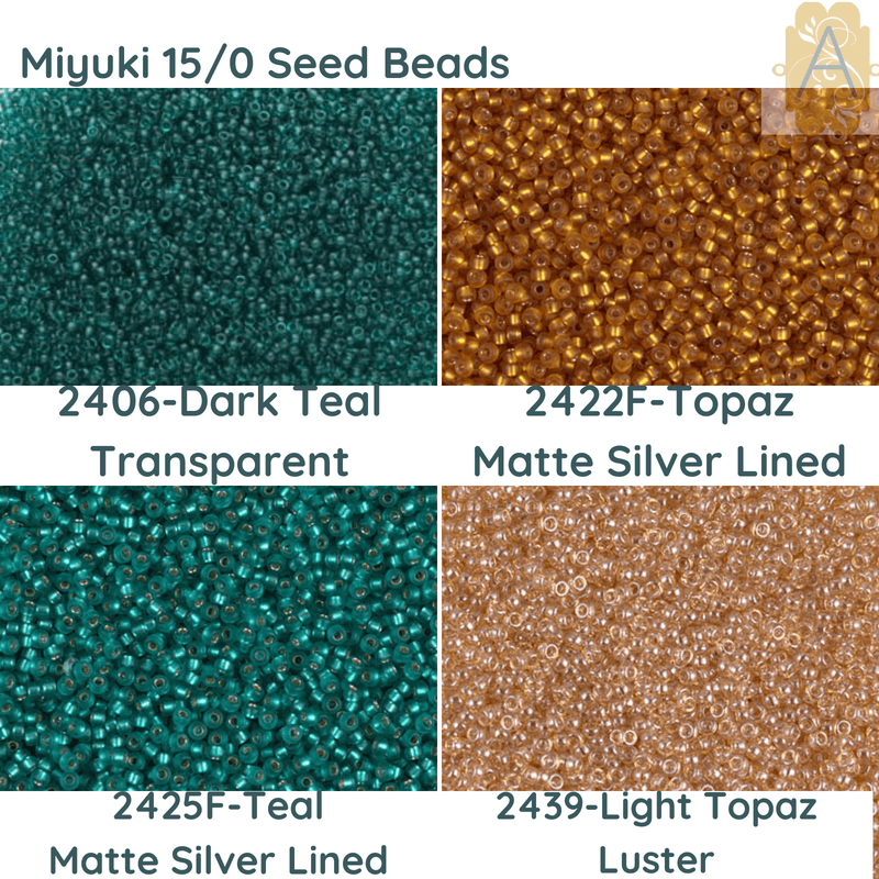 15/0 Miyuki Round Seed Beads, 8.2g 15-2406, 15-2422F, 15-2425F, 15-2439 - The Argus Collection