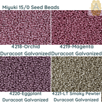 15/0 Miyuki Round Seed Beads, 8.2g 15-4218, 15-4219, 15-4220, 15-4221 - The Argus Collection