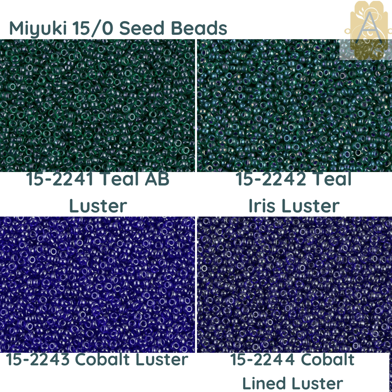 15/0 Miyuki Round Seed Beads, 8.2g 15-2241, 15-2242, 15-2243, 15-2244 - The Argus Collection