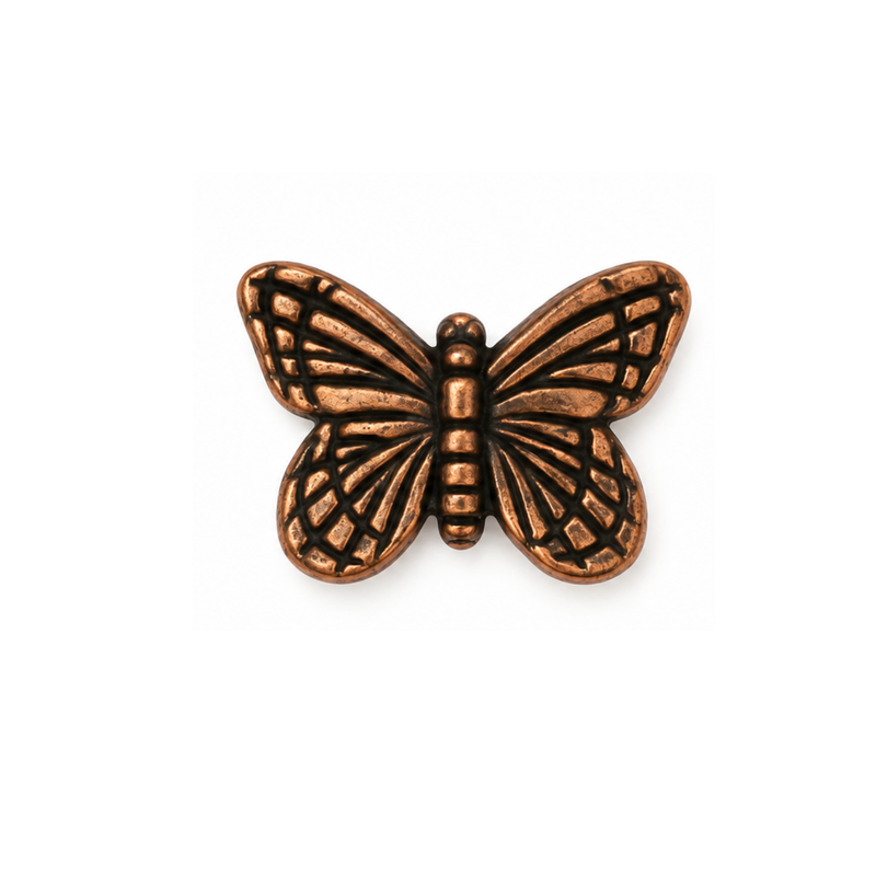 TierraCast Monarch Butterfly Bead in Antique Copper finish, 15.75 x 11.75mm.