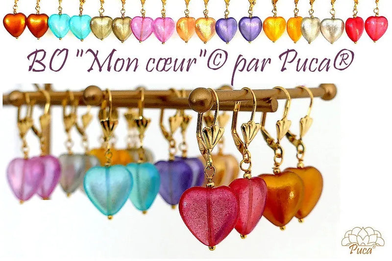 Czech Glass Hearts, 4 pcs, Candy Collection, 9 Colors - The Argus Collection